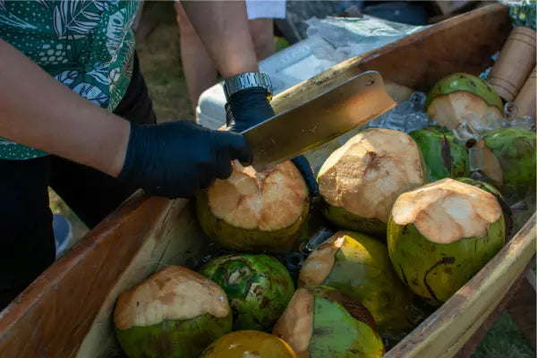 how to open coconut with a knife