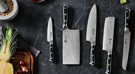  COOCRAFT Knife Set, Kitchen Knife Set Knife Sets for Kitchen  with Block and Built-in Sharpener, 24PC Block Knife Set with 6 Steak Knives  and 9 Measuring Spoons, Black: Home & Kitchen