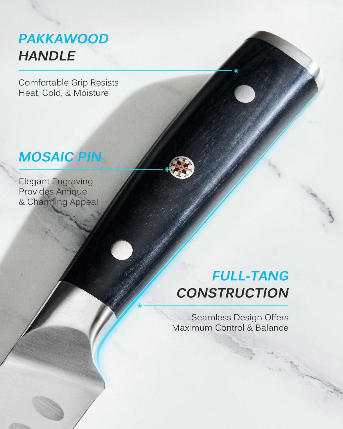 10" Scimitar Knife | Samurai Series Kyoku Knives