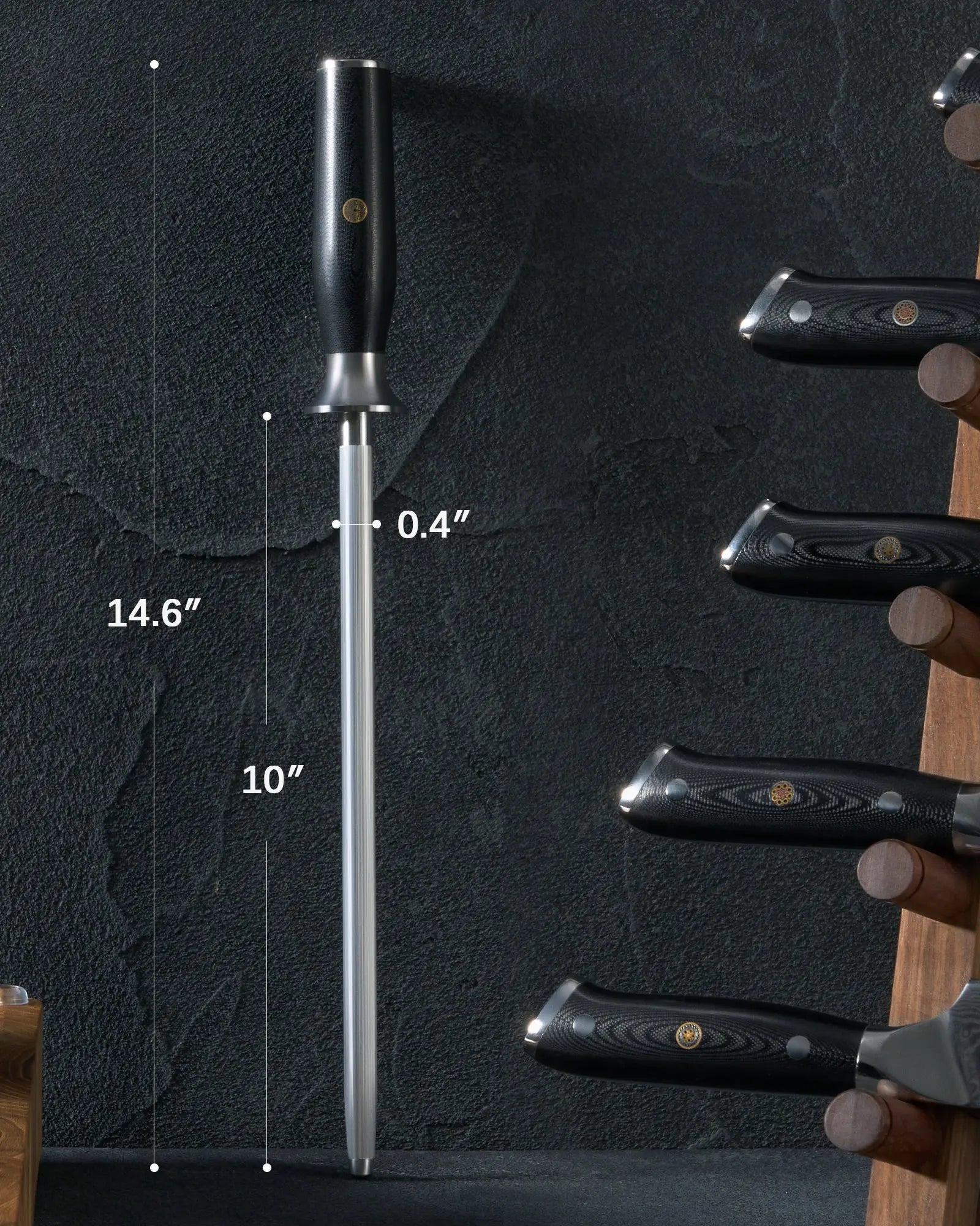 10" Honing Steel Knife Sharpener | Shogun Series Kyoku Knives