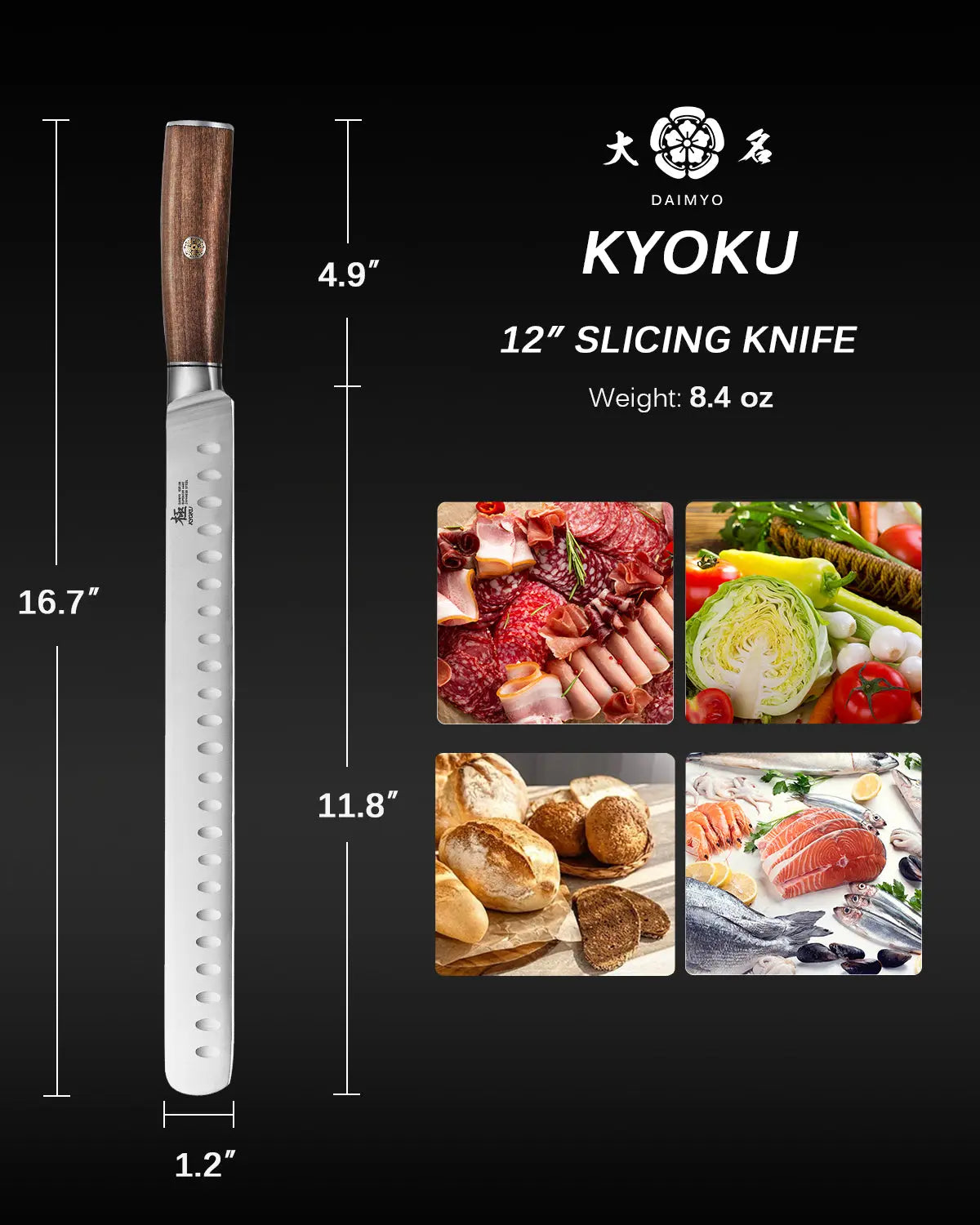 12" Slicing Knife | Daimyo Series Kyoku Knives