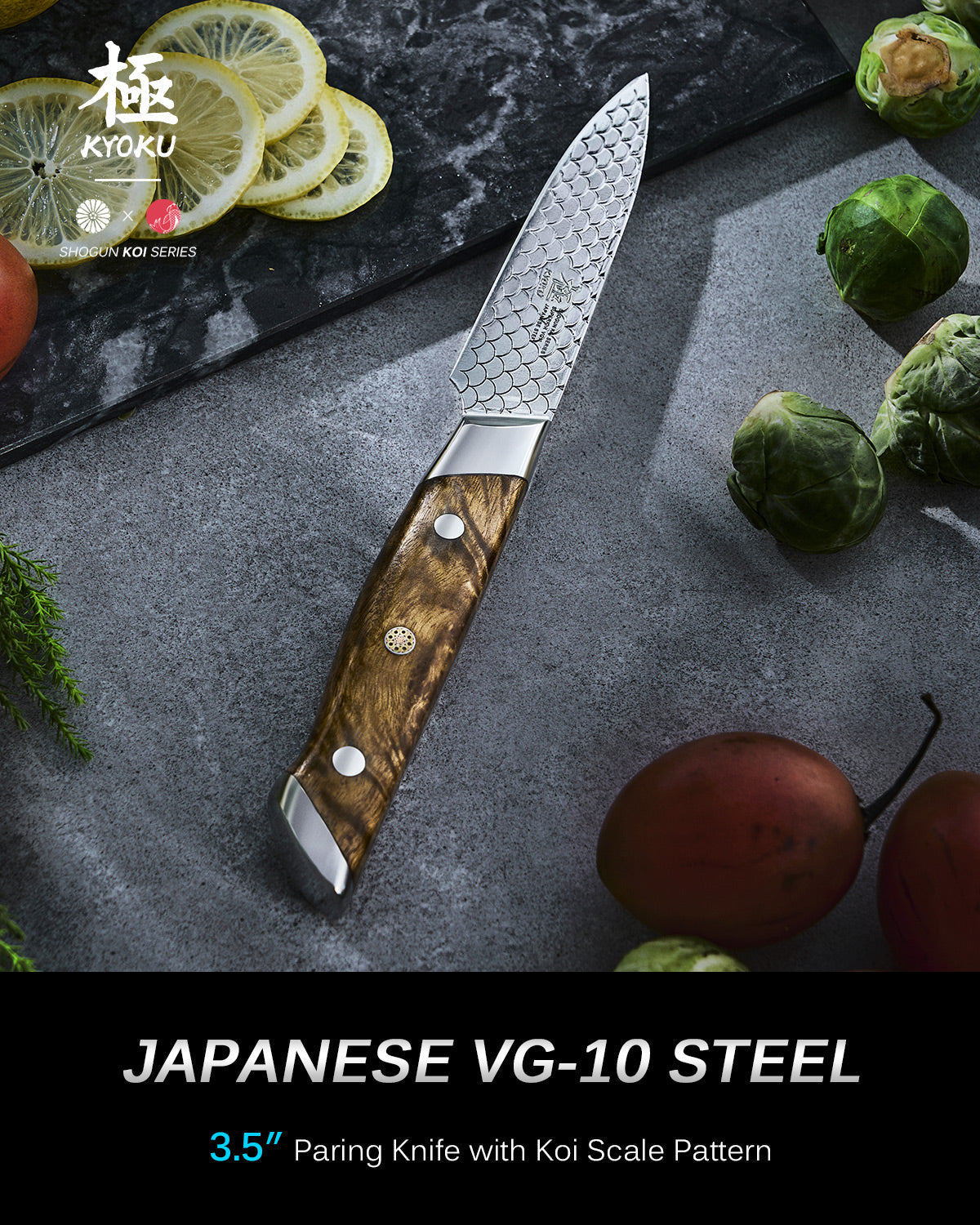 3.5" Paring Knife VG10 Steel For Gift | KOI Series