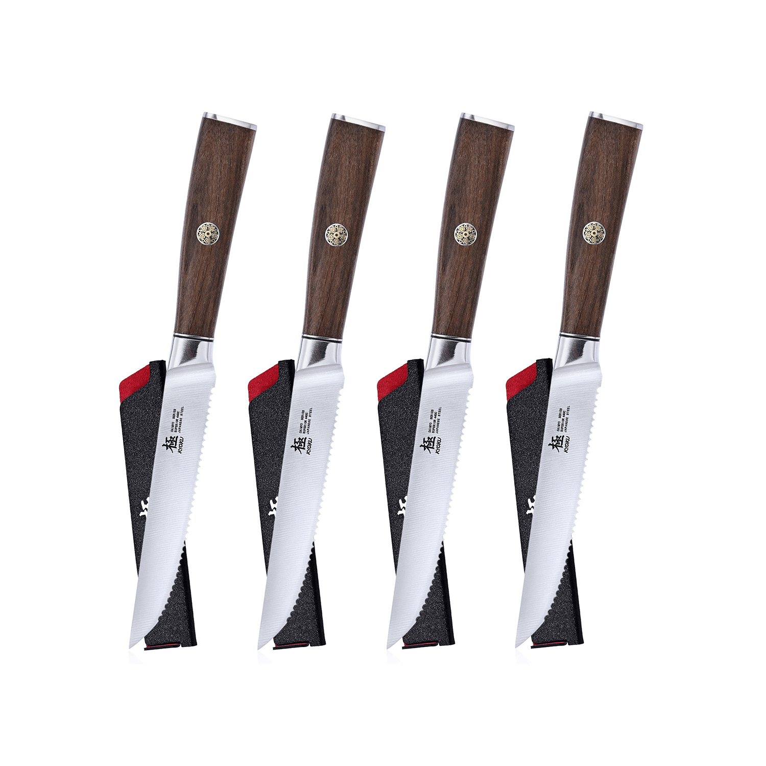 Japanese 4-Piece 440C Steel Steak Knife | Daimyo Series | Kyoku Knives
