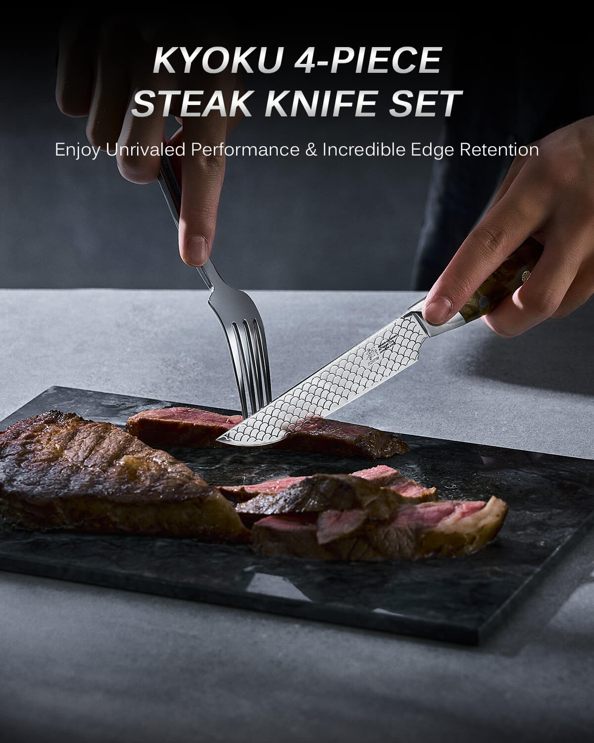 4-piece 4.8" Steak Knife Set VG10 Steel For Gift| KOI Series