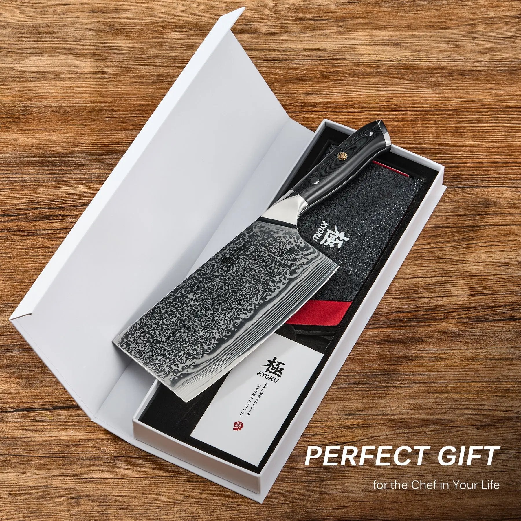 7" Cleaver Knife VG-10 Damascus Steel | Shogun Series Kyoku Knives