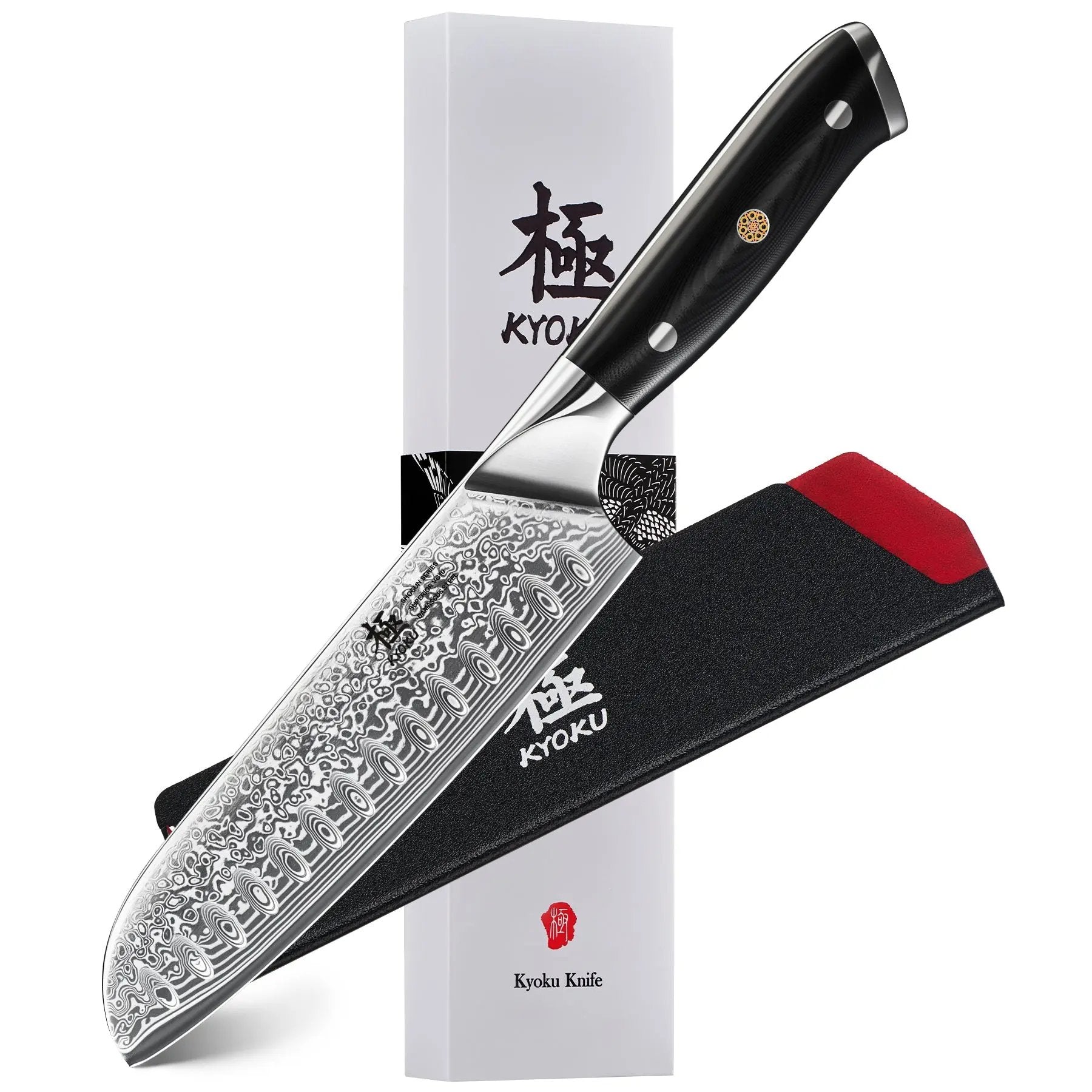 7" Japanese Santoku Knife Damascus VG10 | Shogun Series Kyoku Knives