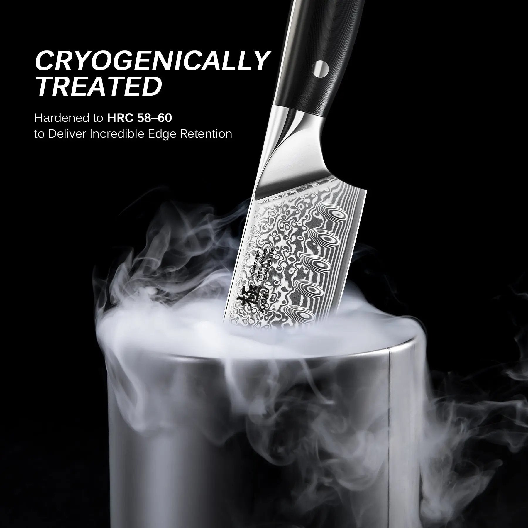 7" Japanese Santoku Knife Damascus VG10 | Shogun Series Kyoku Knives