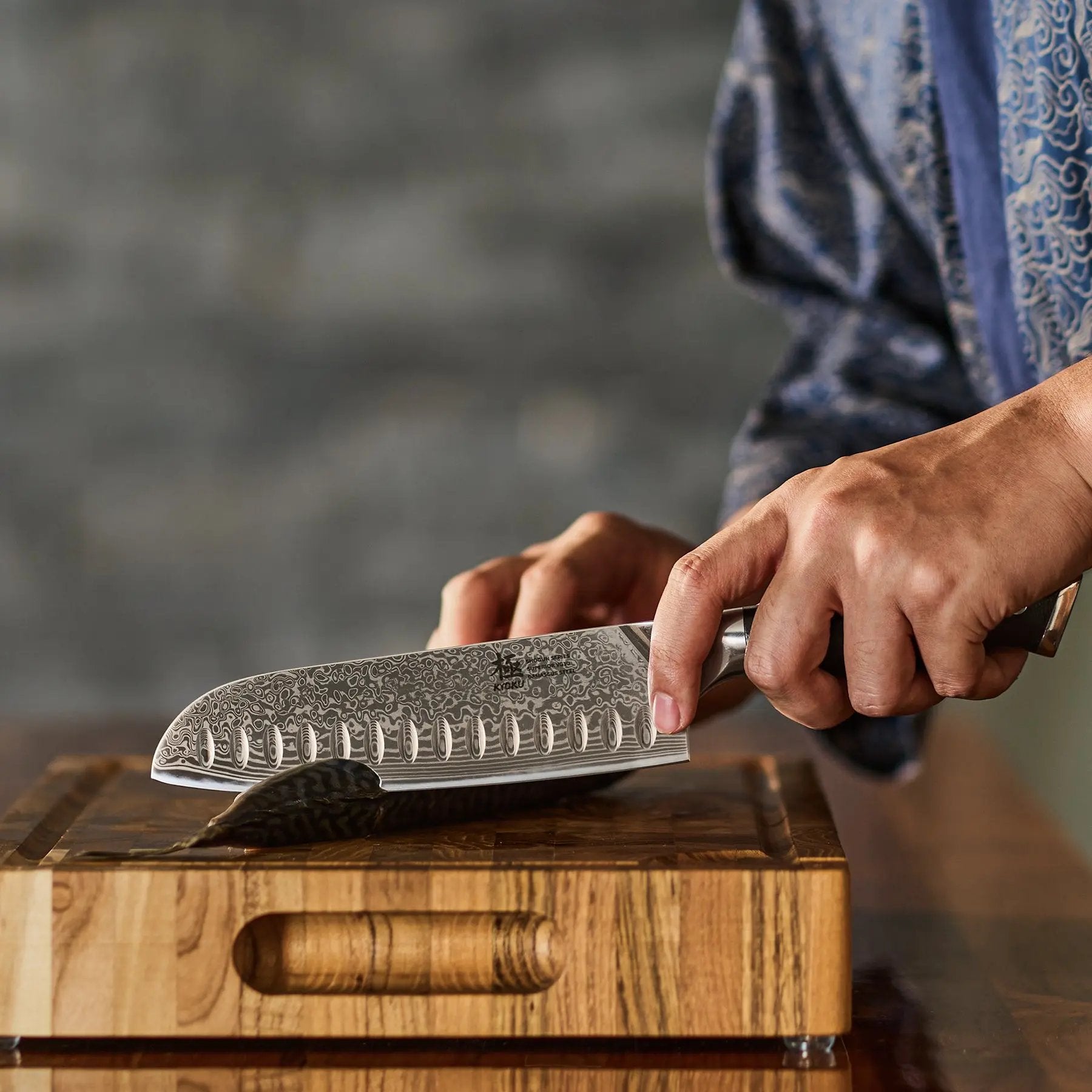 7" Japanese Santoku Knife Damascus VG10 | Shogun Series Kyoku Knives