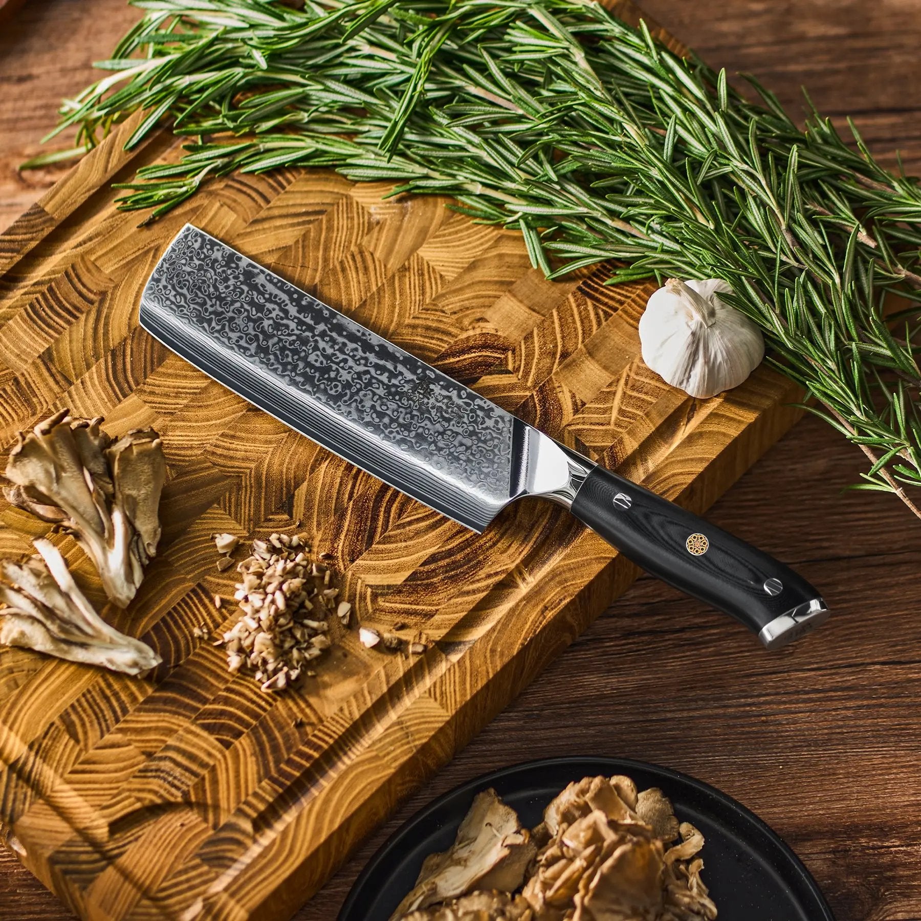 7" Nakiri Knife VG-10 Damascus Steel | Shogun Series Kyoku Knives