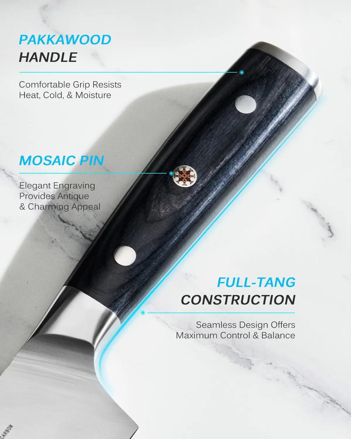 8.5" Kiritsuke Knife | Samurai Series Kyoku Knives