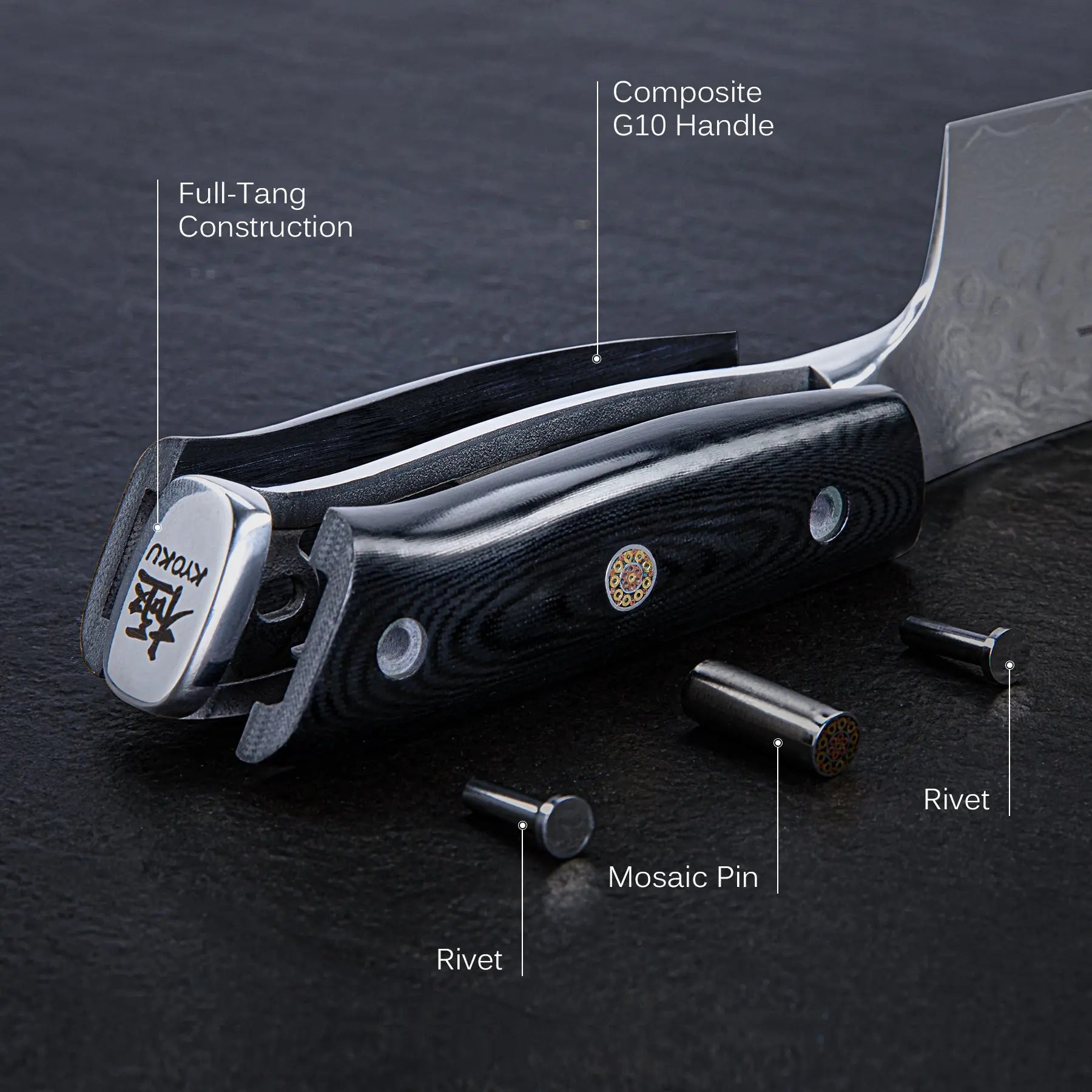 8" Bread Knife Damascus Steel | Shogun Series Kyoku Knives