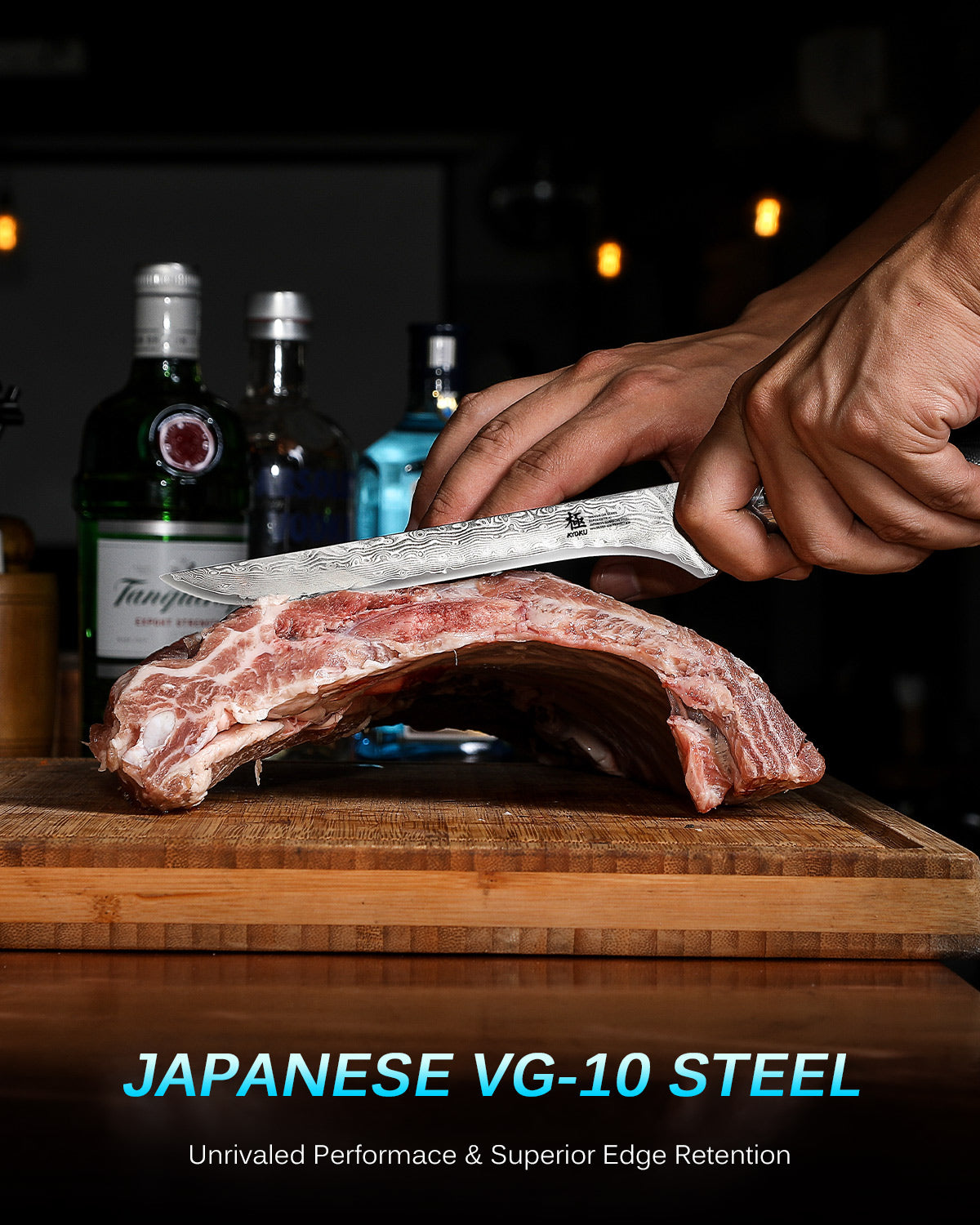 Japanese Boning Knife VG10 Damascus Steel Silver-ion Coating | Kyoku Knives