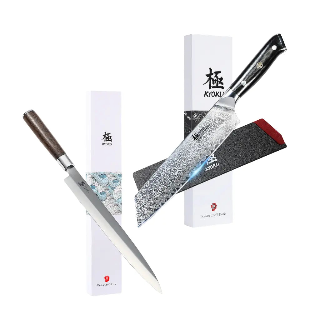 Bundle For Asian Cuisine, Kiritsuke Knife+ Yanagiba Knife| Shogun Samurai Series Kyoku Knives