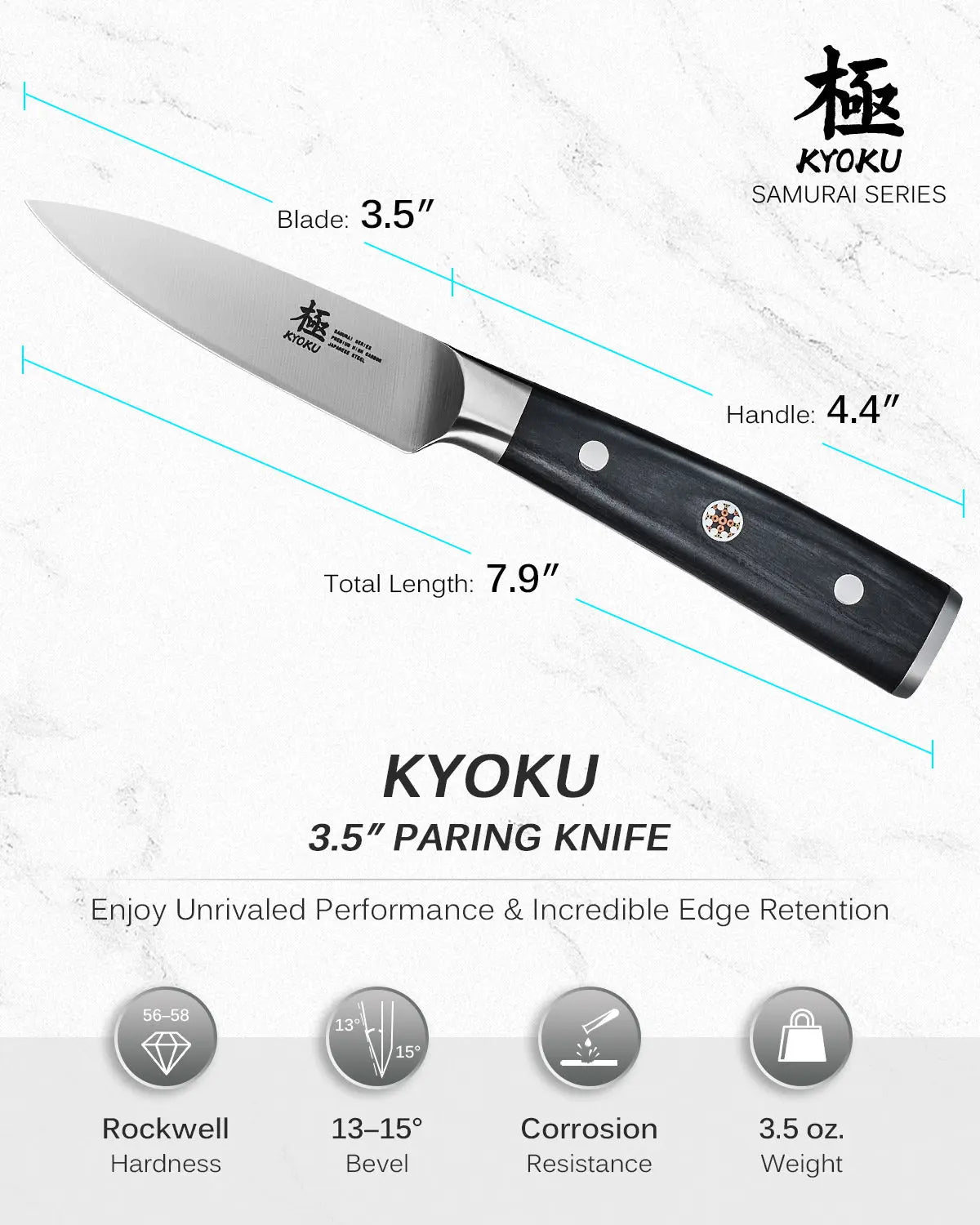 Bundle For Fruit Lovers, Nakiri Knife + Paring Knife| Samurai Series Kyoku Knives