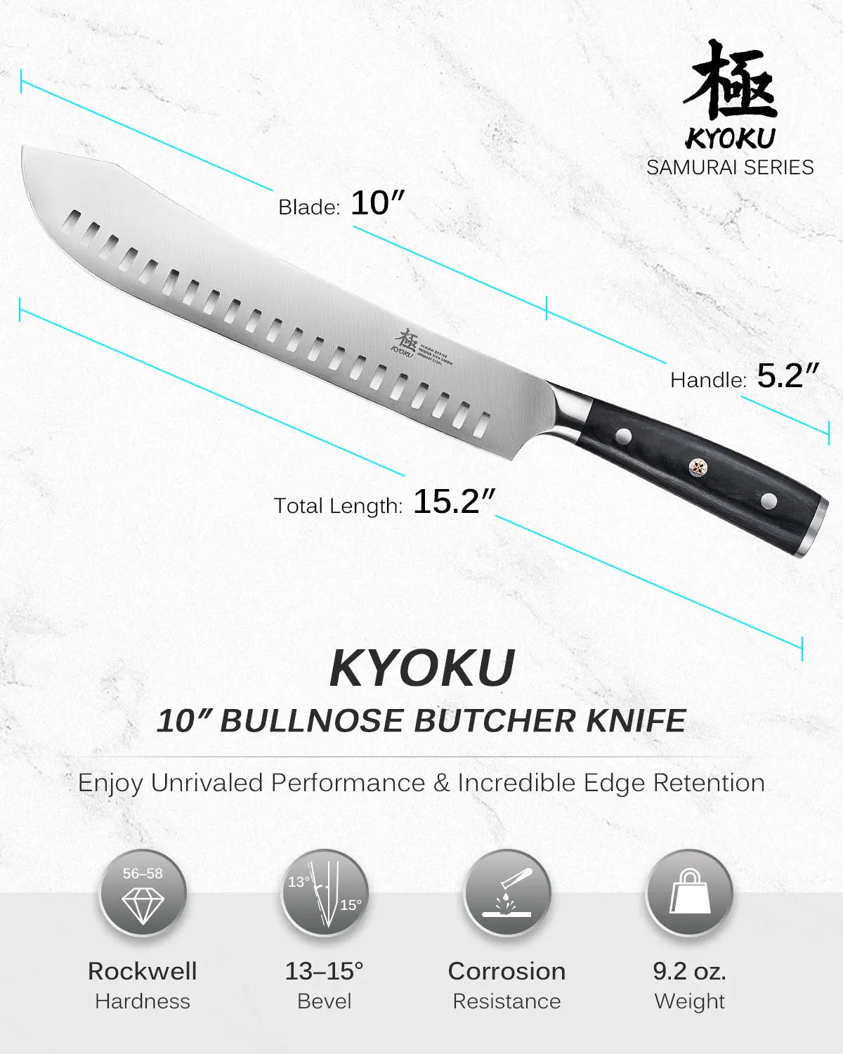 Bundle For Home Butchers, Butcher Knife + Boning Knife| Samurai Series Kyoku Knives