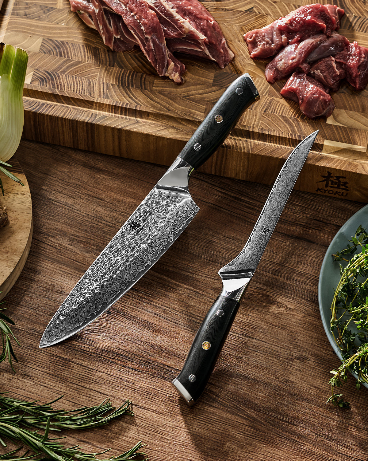 Chef + Boning Knife Set | Shogun Series Kyoku Knives