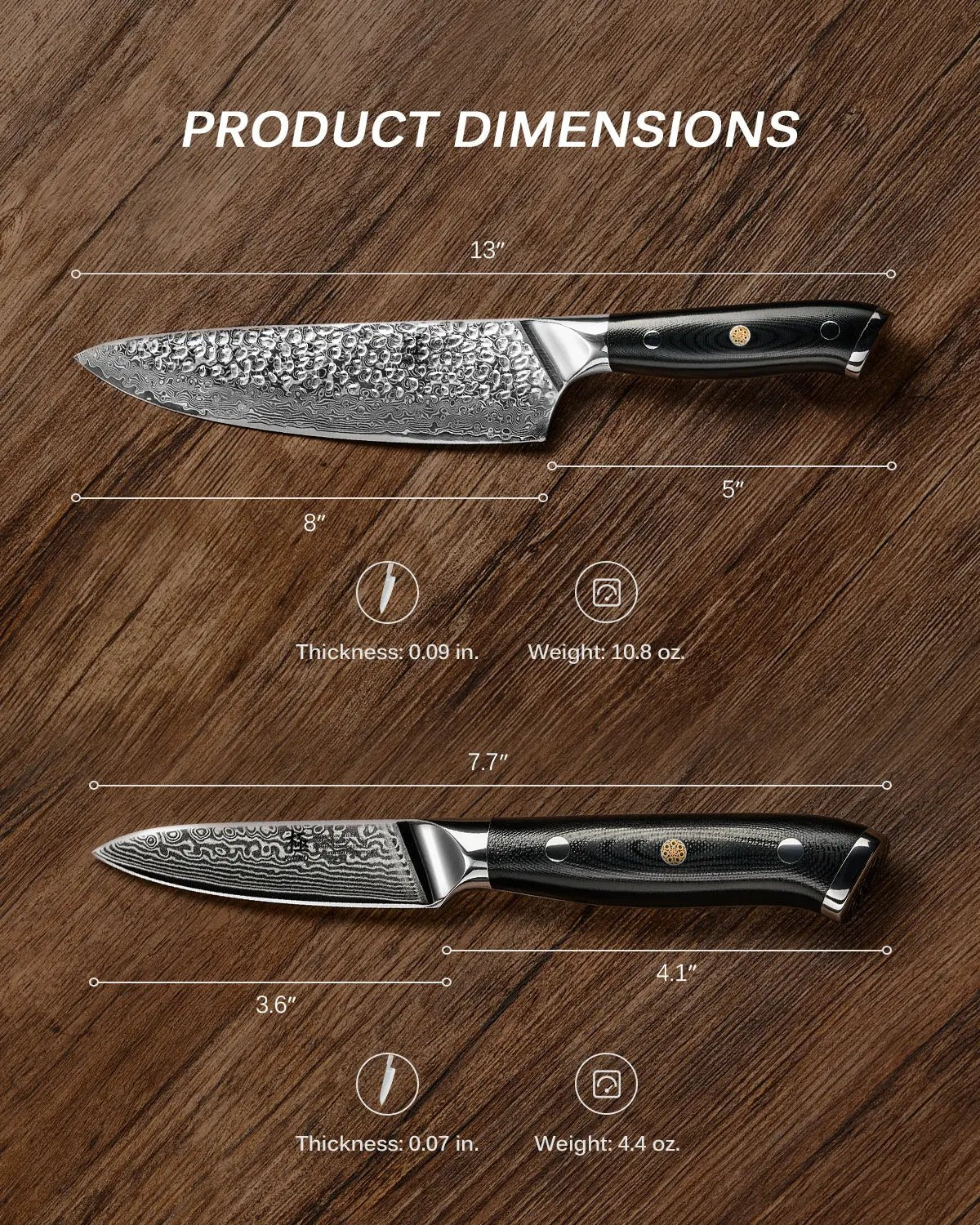 Chef + Paring Knife Set | Shogun Series Kyoku Knives