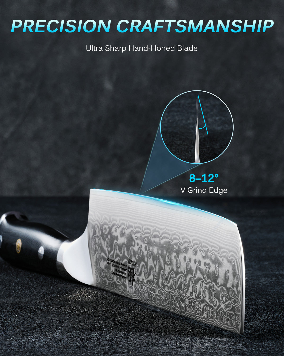 Japanese Nakiri Knives VG10 Damascus Steel Silver-ion Coating | Kyoku Knives