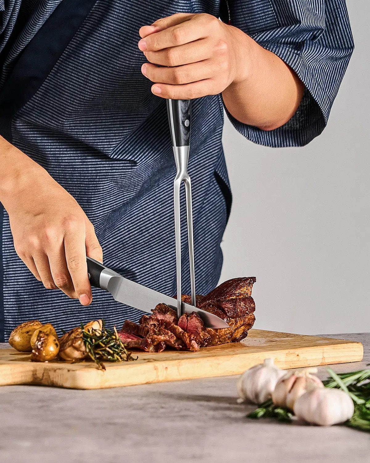 8" Carving Knife & Fork Set | Samurai Series Kyoku Knives