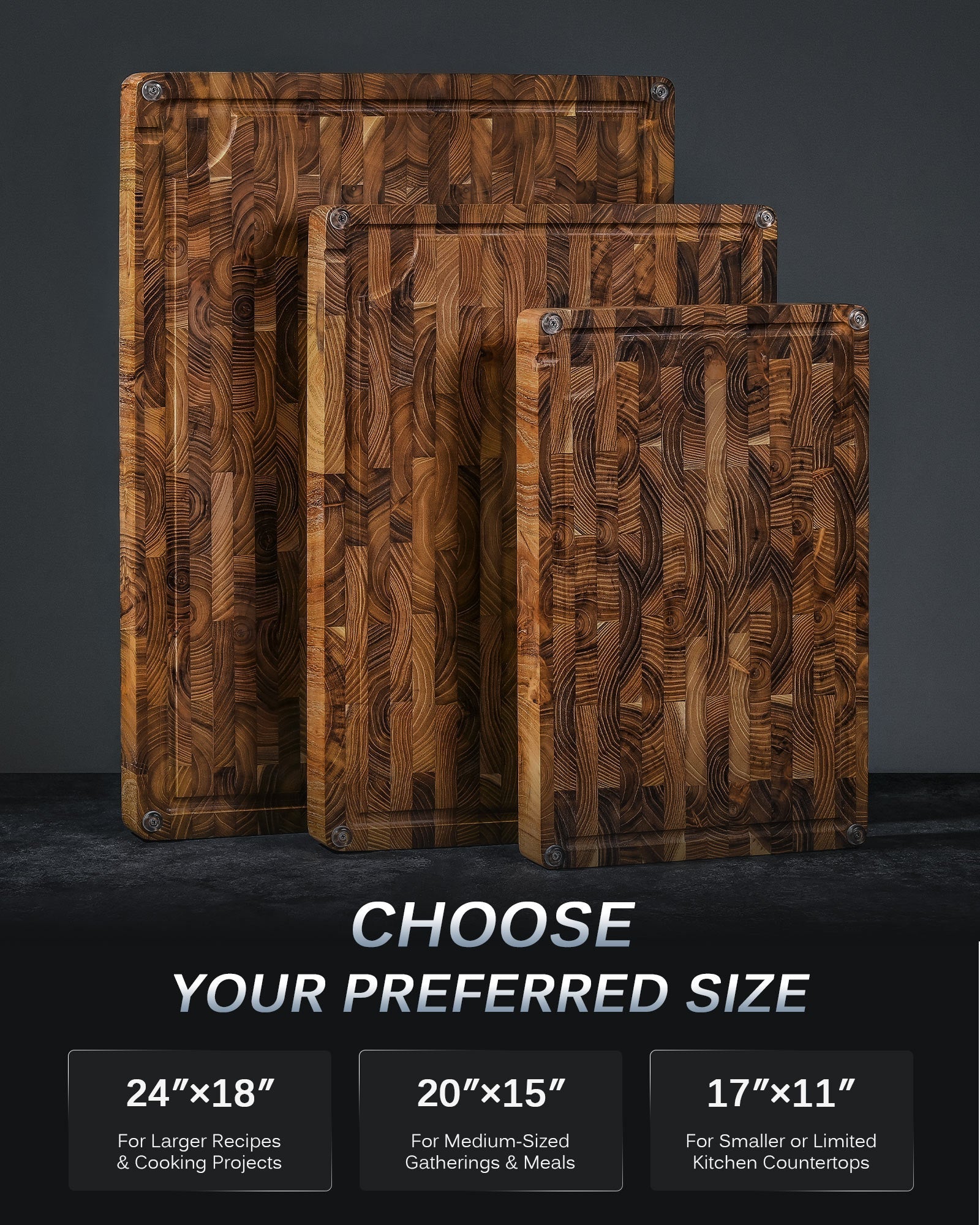 End Grain Teak Wood Cutting Board 丨Kyoku Knives