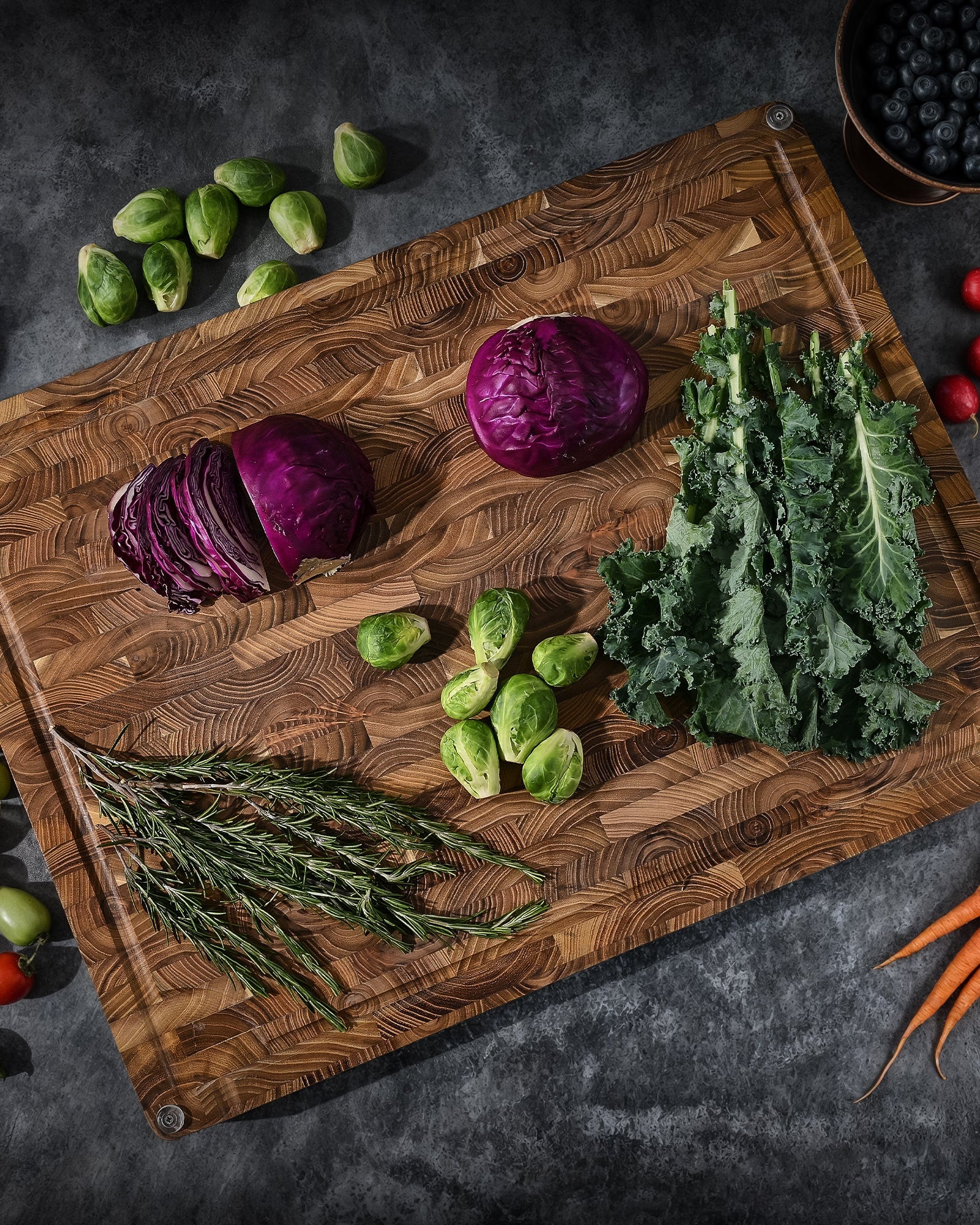 End Grain Teak Wood Cutting Board 丨Kyoku Knives