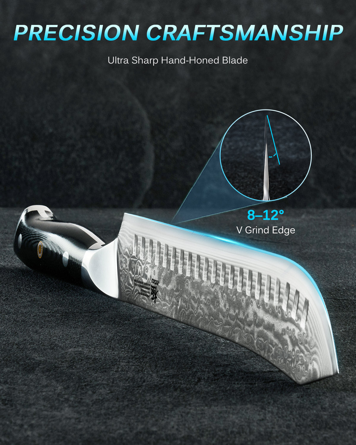 10 Bullnose Butcher Knife | Gin Series Kyoku Knives