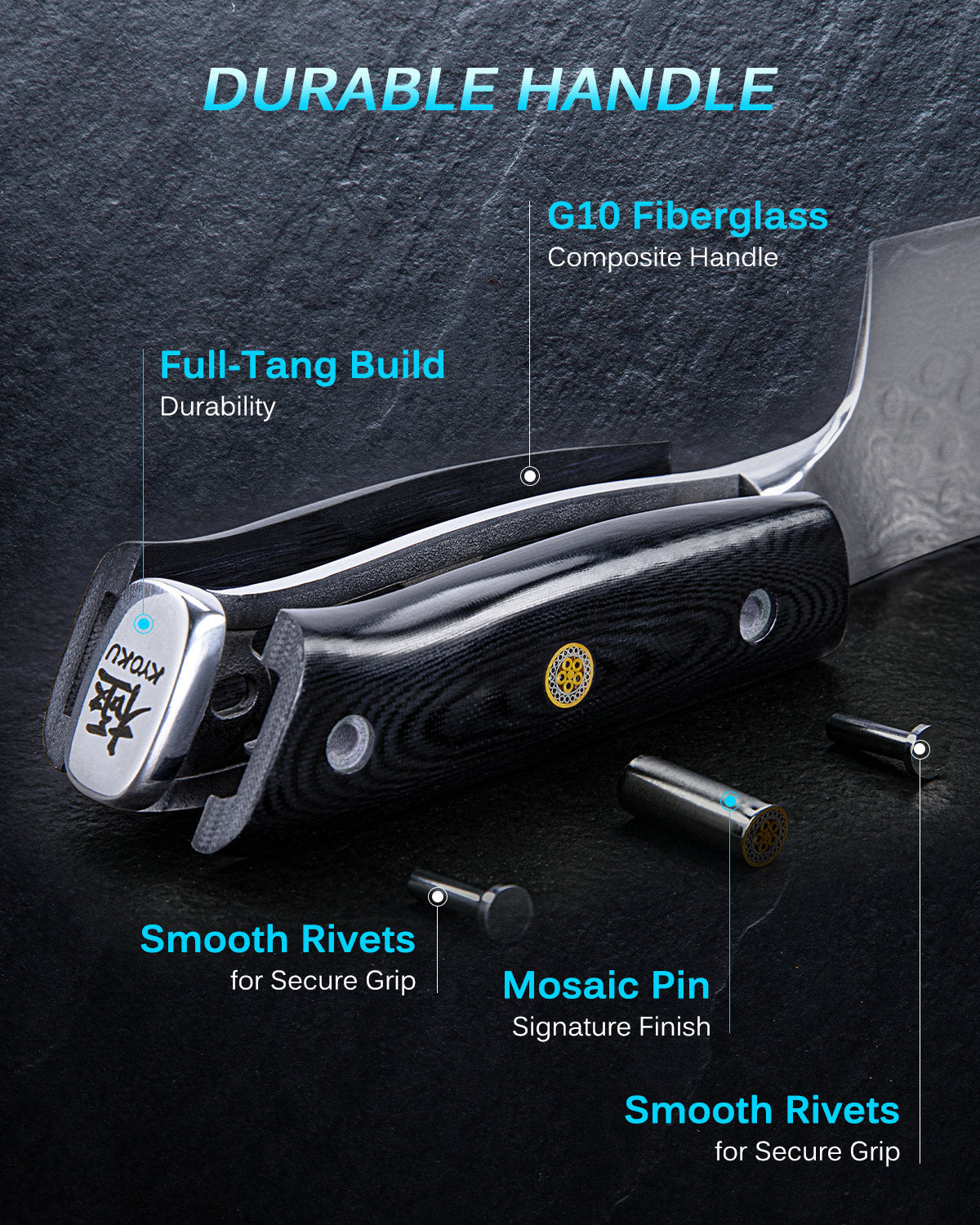 10 Bullnose Butcher Knife | Gin Series Kyoku Knives