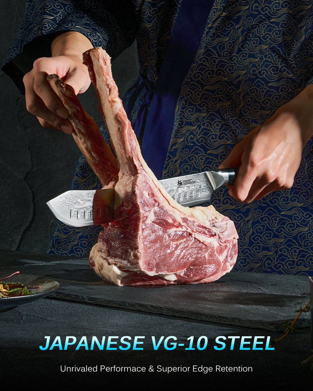 10 Bullnose Butcher Knife | Gin Series Kyoku Knives
