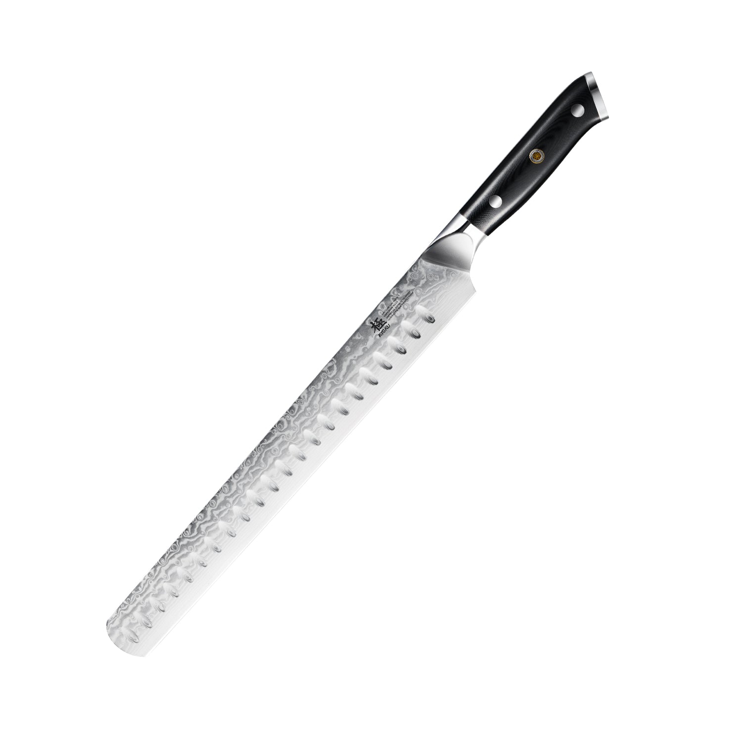 PAUDIN 12-inch Brisket Carving Knife – Granton Edge, G10 Handle, German Steel For Slicing Meat, Turkey, BBQ