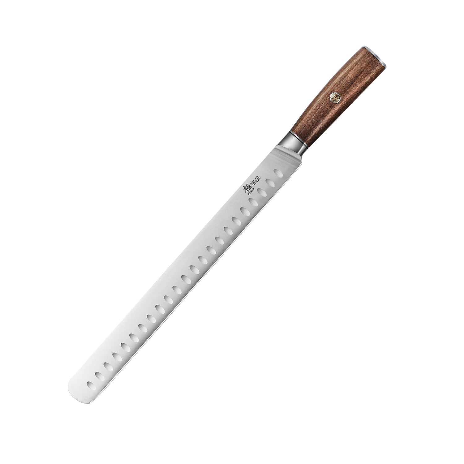 KYOKU Gin Series 12 Brisket Slicing Knife, Meat Carving Knife with Silver  PVD Coating Mosaic Pin Handle for Professional Chef & Home Cook, Japanese