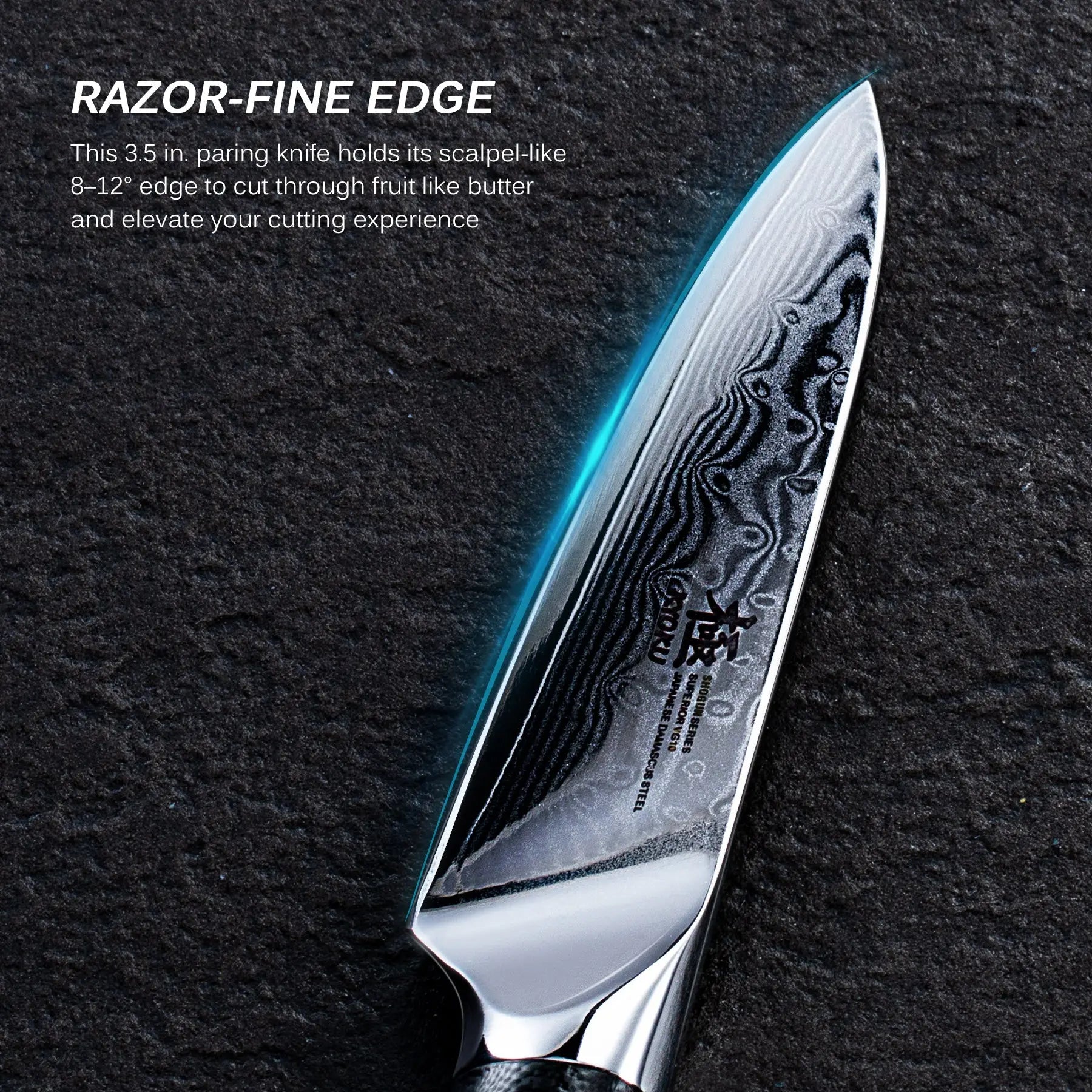 3.5" Damascus Paring Knife | Shogun Series Kyoku Knives