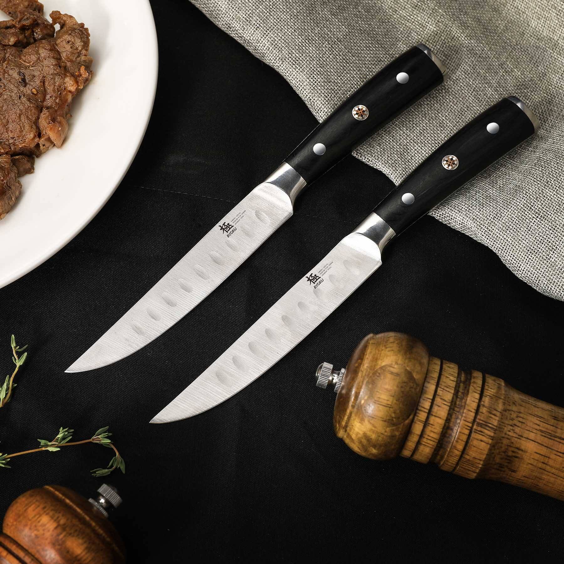 4-Piece Non-Serrated Steak Knife Set | Samurai Series Kyoku Knives