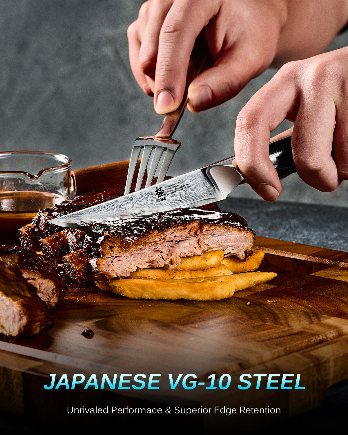 Shop Japanese Steak Knife Set | Kyoku Knives | Damascus steel