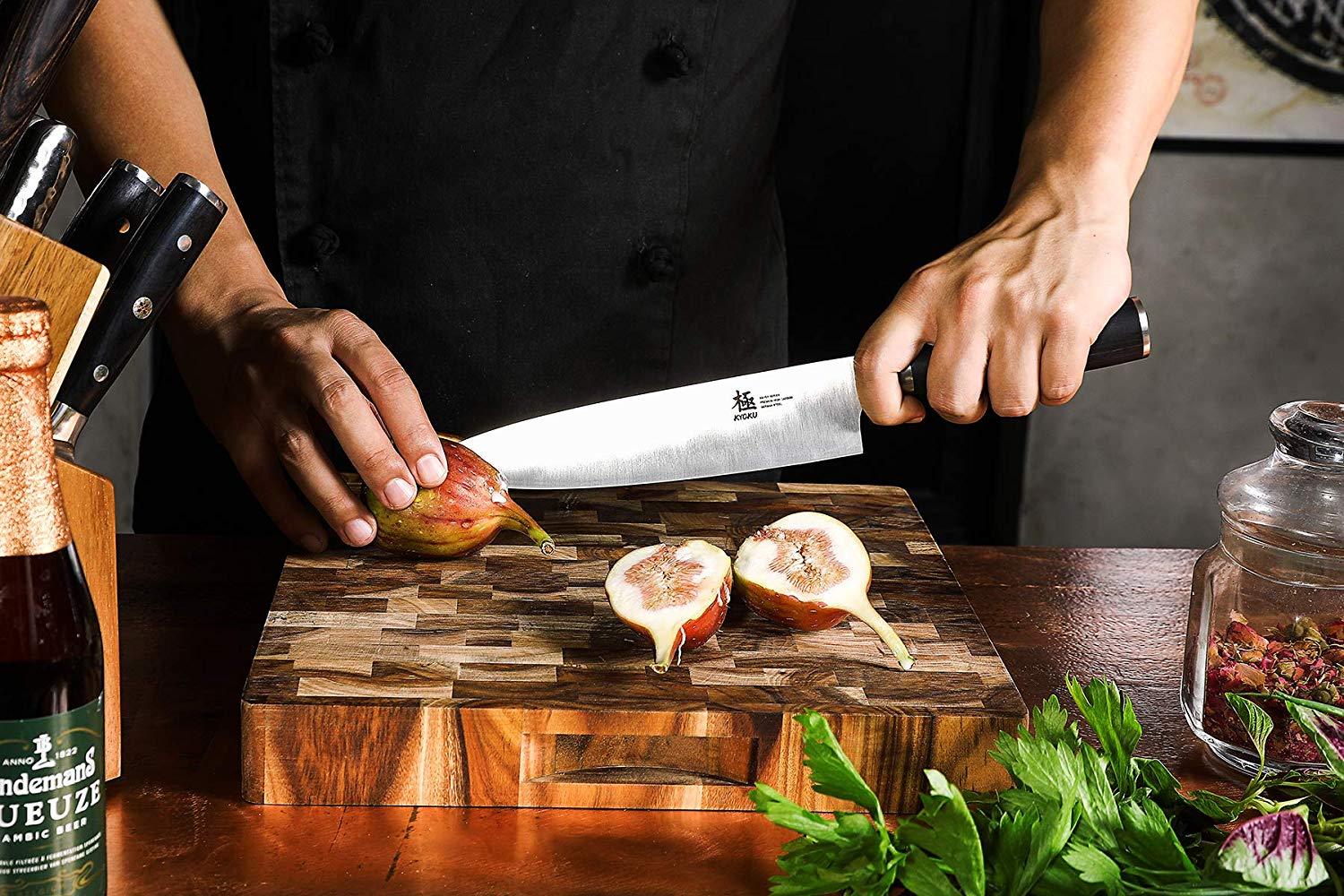 KYOKU Samurai Series - 5 Steak Knives Set of 4 with Sheath & Case - Full  Tang - Japanese High Carbon Steel - Pakkawood Handle with Mosaic Pin