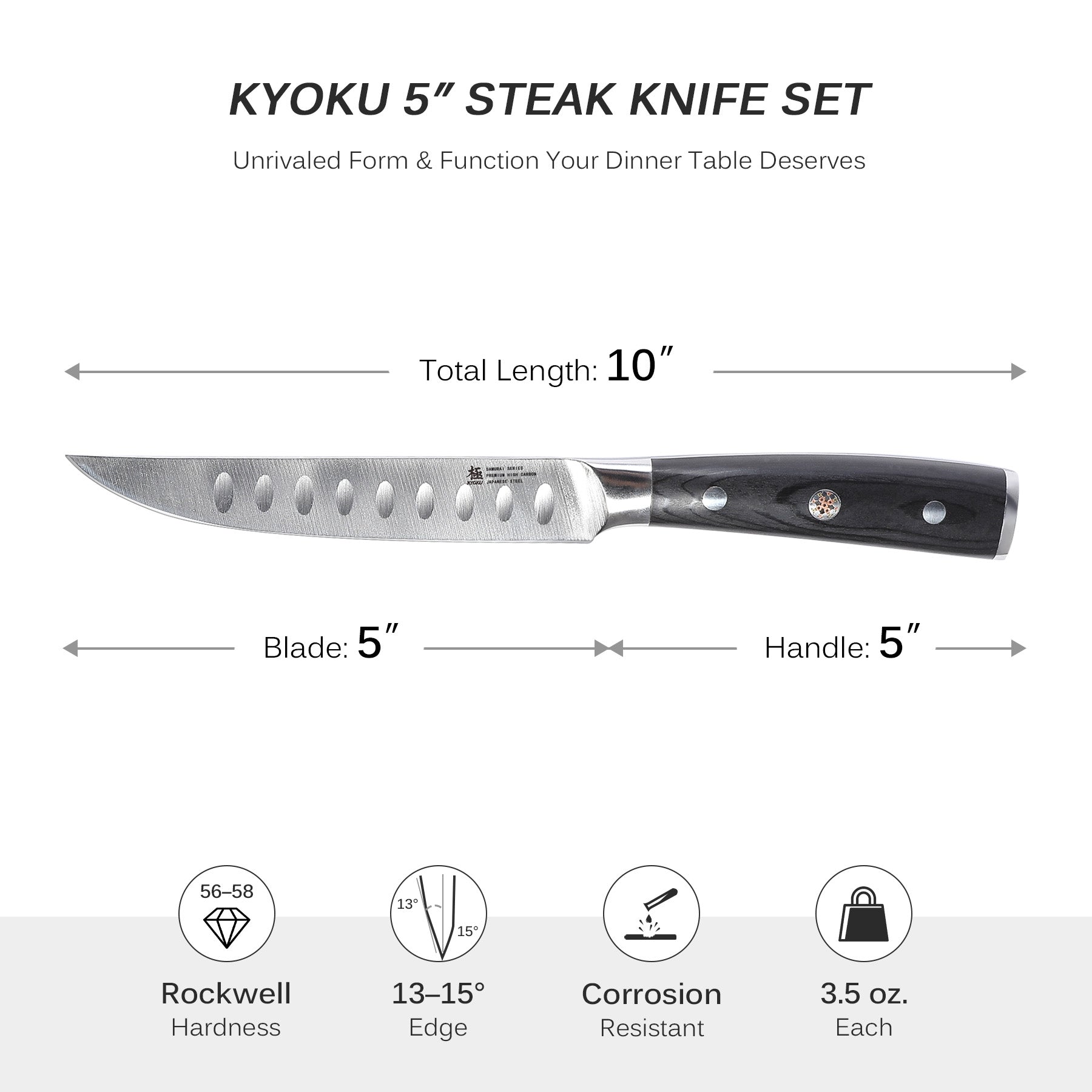Shop Japanese Steak Knife Set | Kyoku Knives | Gorgeous Steak Knives