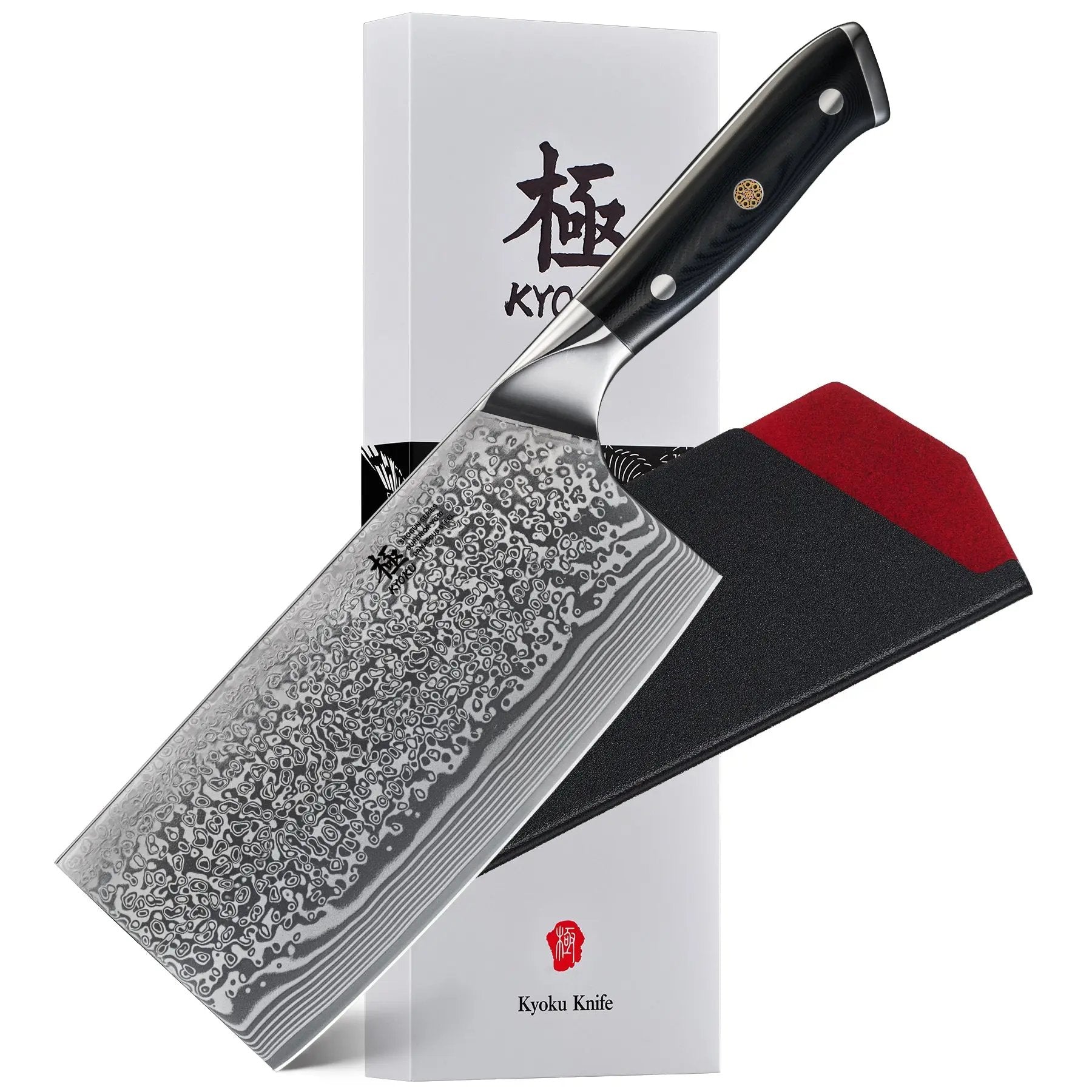 7" Cleaver Knife VG-10 Damascus Steel | Shogun Series Kyoku Knives