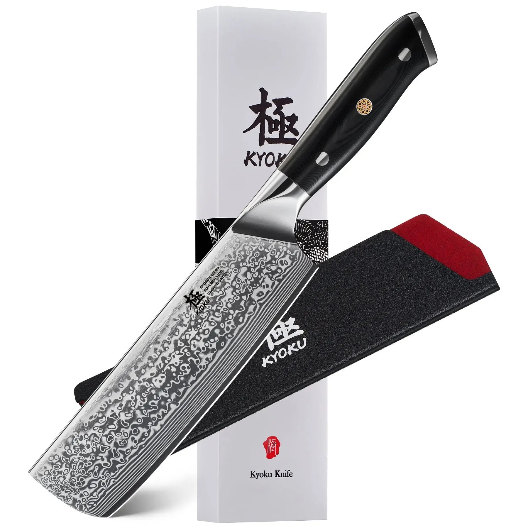 7" Nakiri Knife VG-10 Damascus Steel | Shogun Series Kyoku Knives