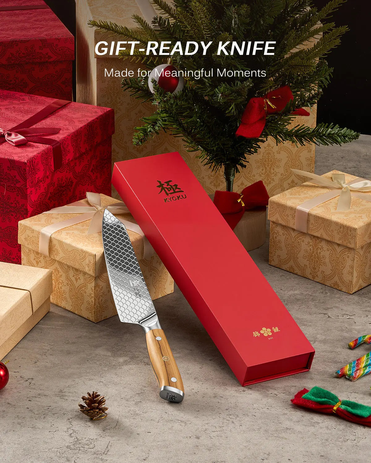 8.5" Kiritsuke Knife For Gift | KOI Series Kyoku Knives