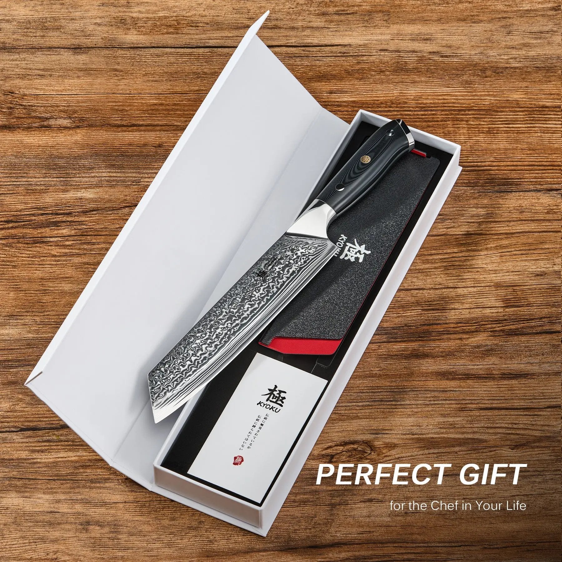 8.5" Kiritsuke Knife VG10 Damascus Steel | Shogun Series Kyoku Knives