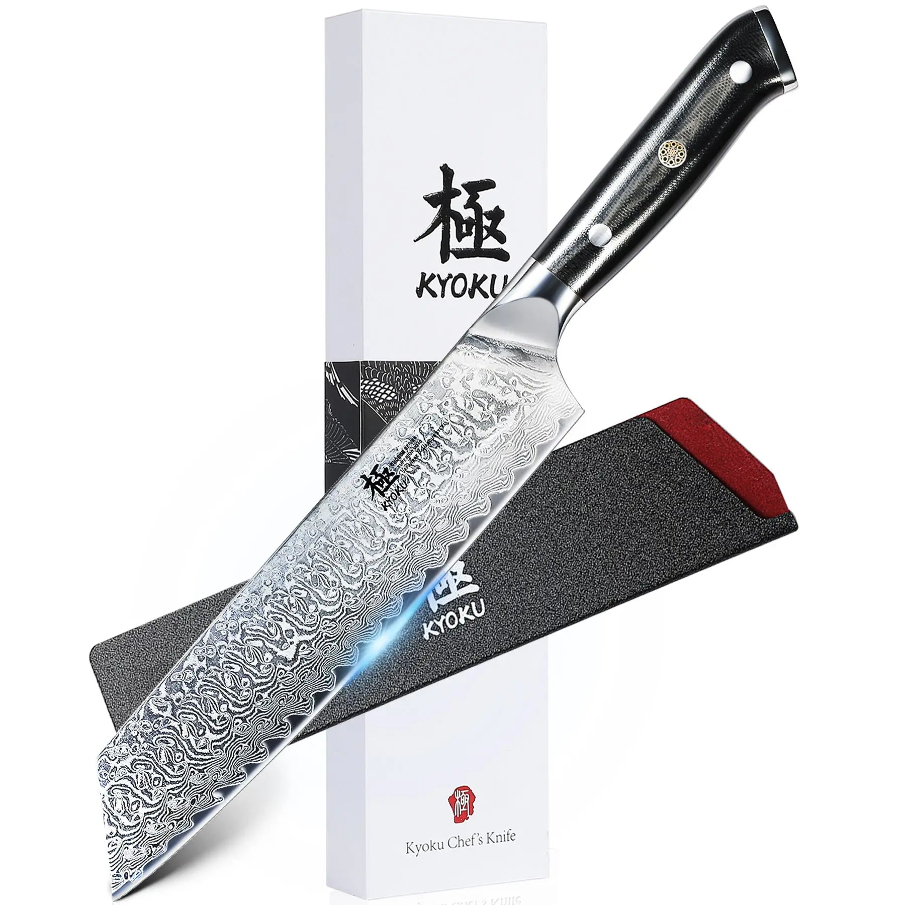 8.5" Kiritsuke Knife VG10 Damascus Steel | Shogun Series Kyoku Knives