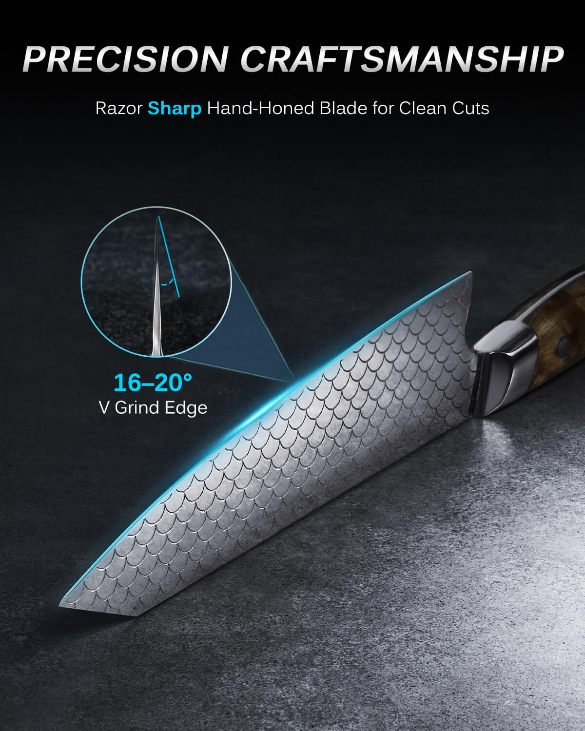 8.5" Kiritsuke Knife VG10 Steel For Gift | KOI Series