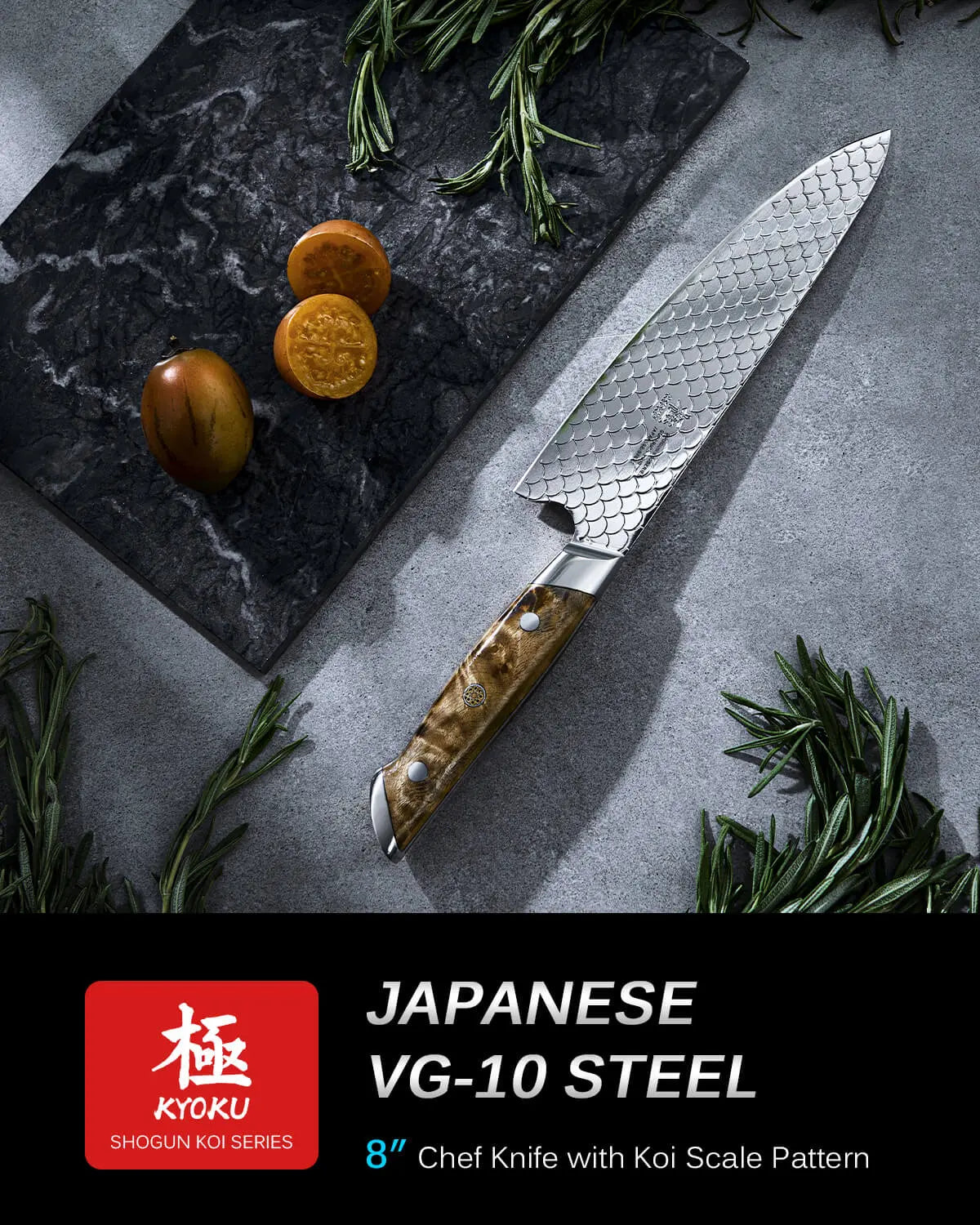 8" Chef Knives | Koi series Kyoku Knives