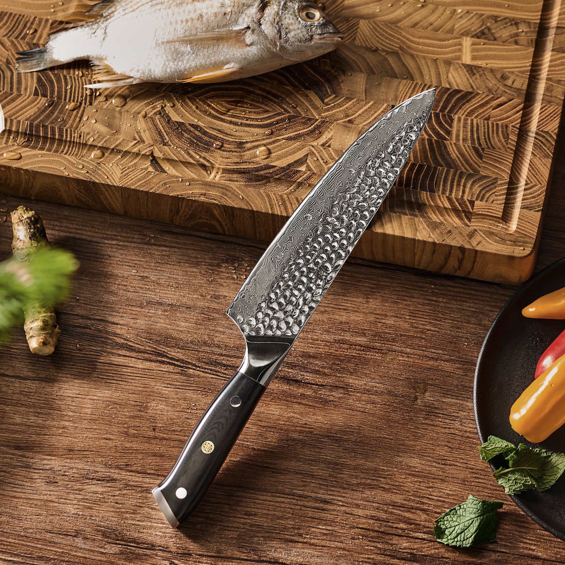 8" Chef Knife VG10 Damascus Blade Steel | Shogun Series