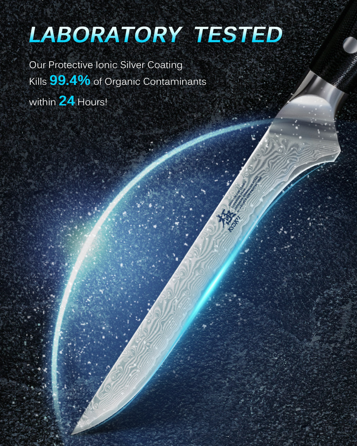 Japanese Boning Knife VG10 Damascus Steel Silver-ion Coating | Kyoku Knives