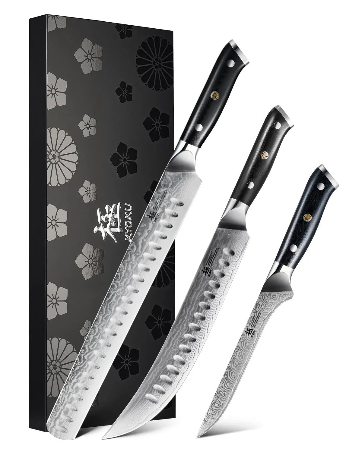 Boning + Slicing + Scimitar Knife Set | Gin Series Kyoku Knives