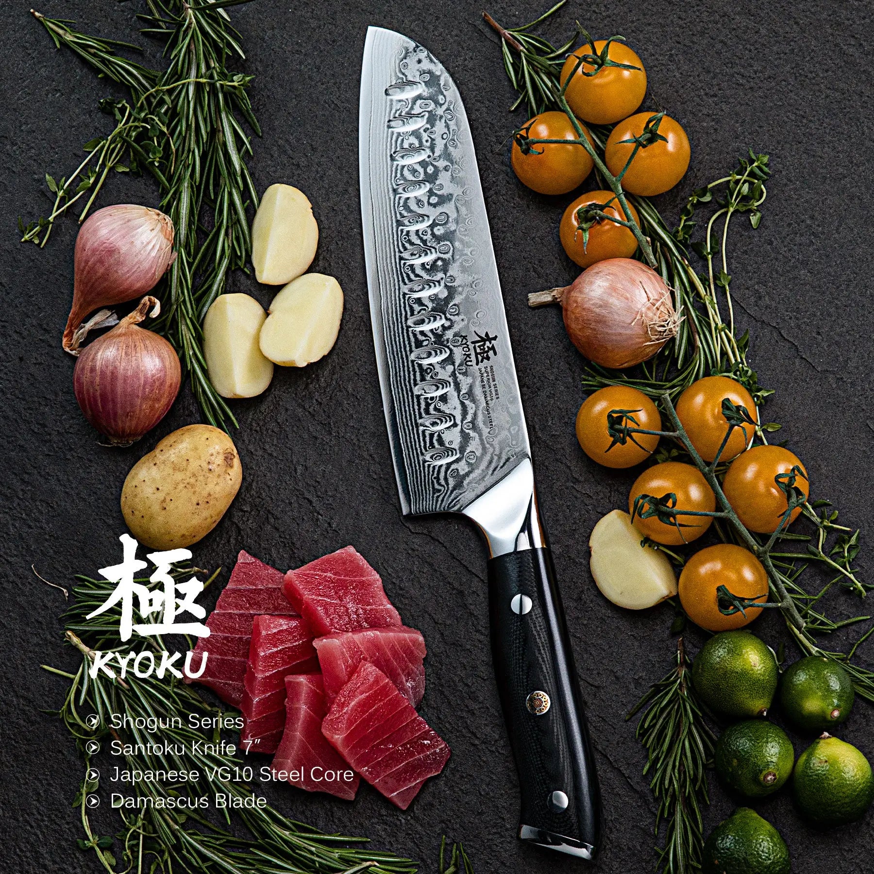 Bundle For All-Purpose Kitchens, Chef Knife + Santoku Knife| Shogun Series Kyoku Knives