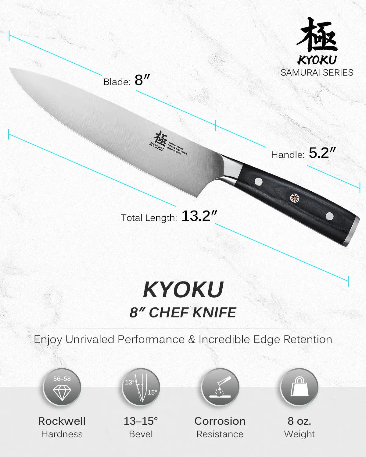 Bundle For Budget Cooks, Chef Knife + Nakiri Knife| Samurai Series Kyoku Knives