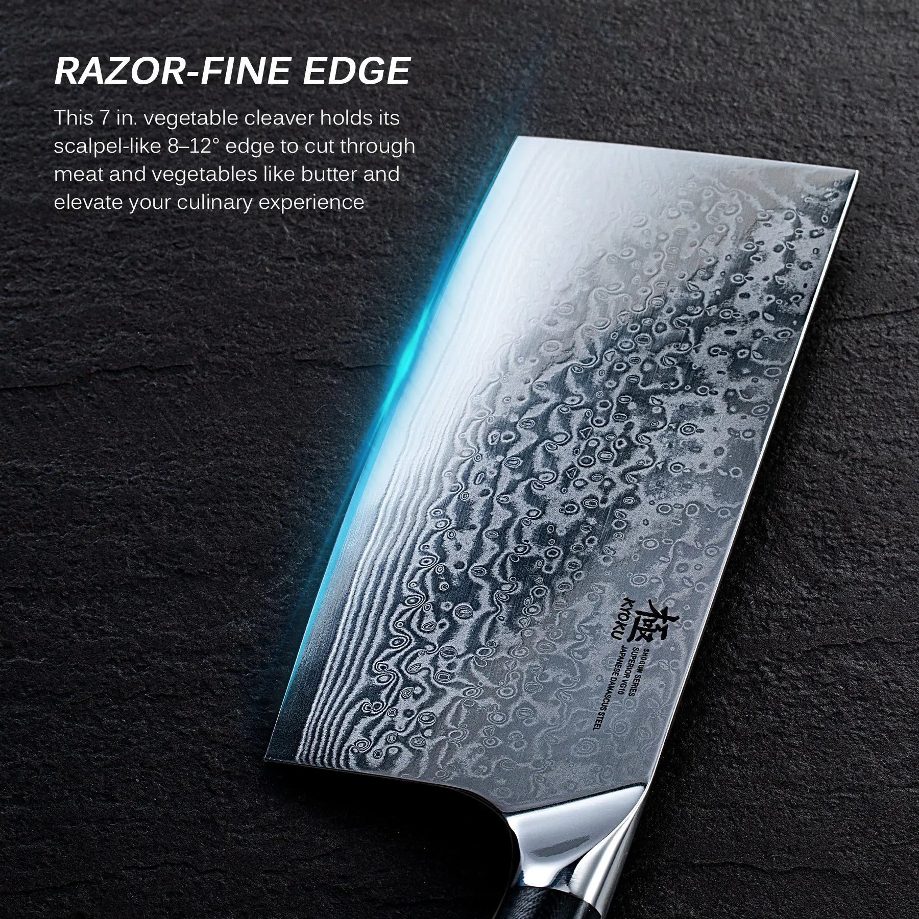 Sharpener's Bundle: Cleaver Knife + Whetstone| Shogun Series Kyoku Knives