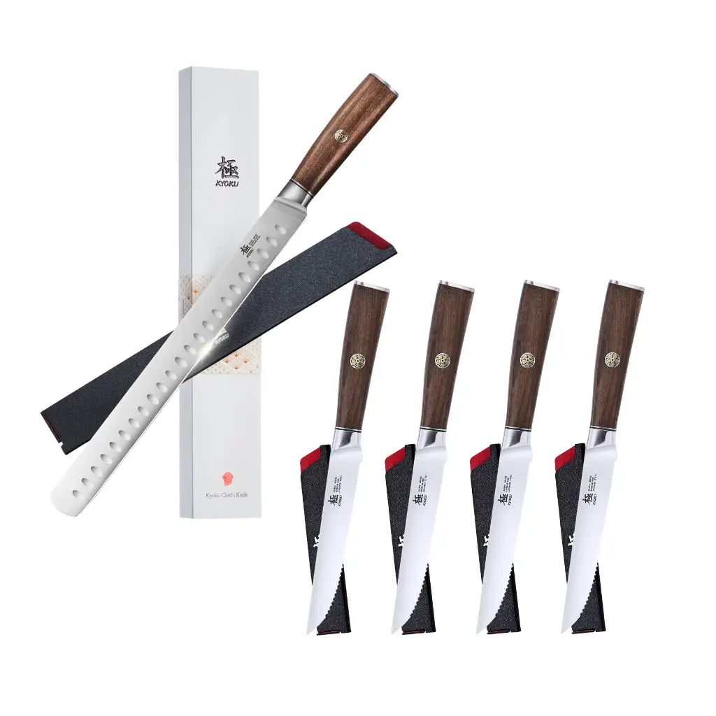 Bundle For Steak Nights, Steak Knives + Slicing Knife| Daimyo Series Kyoku Knives