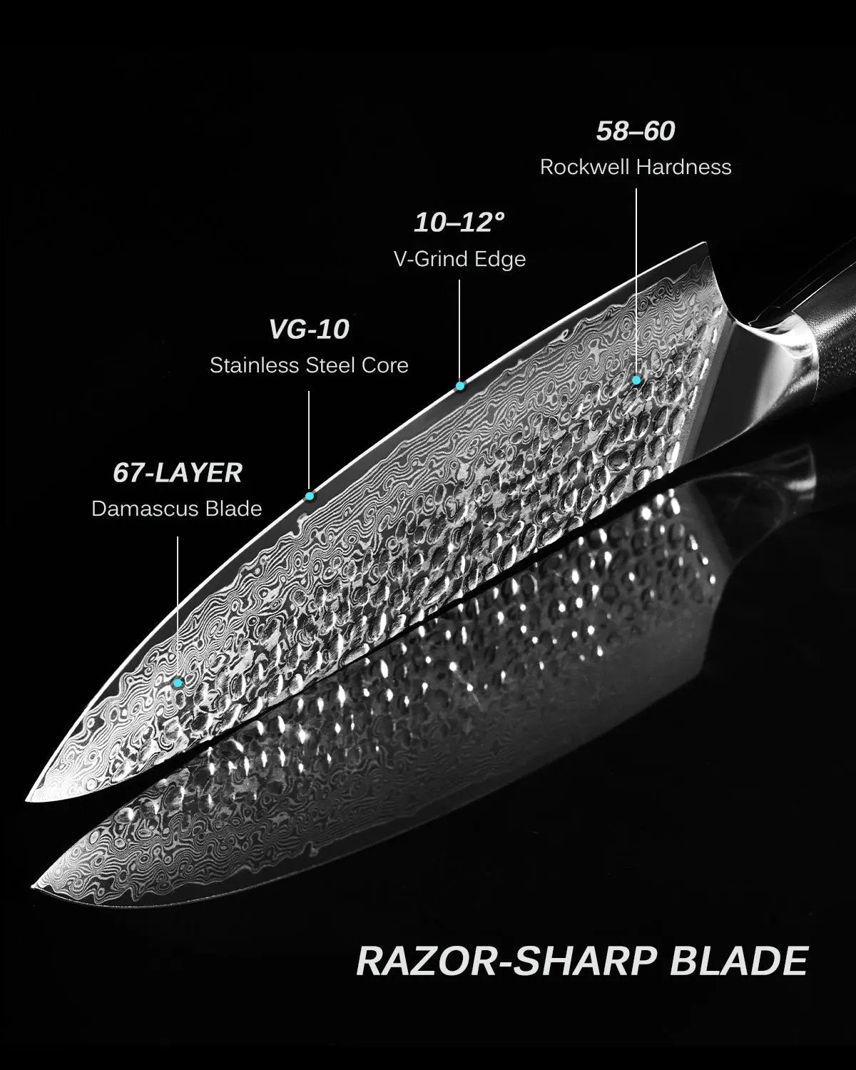 Chef + Utility + Paring Knife Set | Shogun Series Kyoku Knives